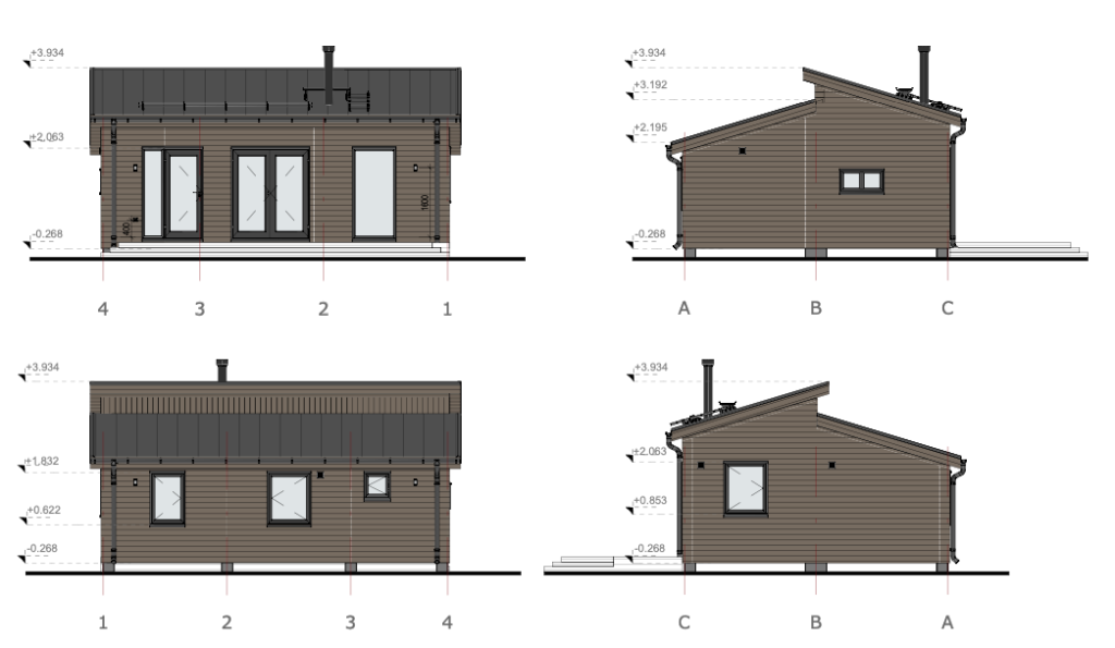 Campingstuga-fasader