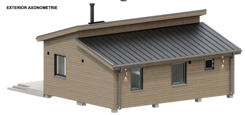 Campingstuga-planritning - 3d